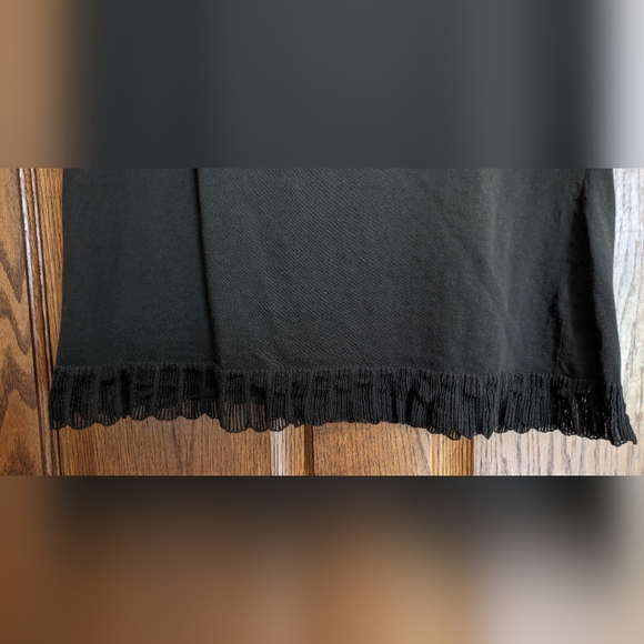 Lafayette 148 New York Dark Chocolate Ruffle Collar Short Sleeve Sweater - Picture 6 of 7